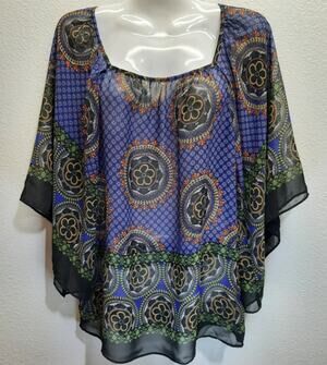 Forever 21 Floral Design Sheer Scarf Top l Size: S/P